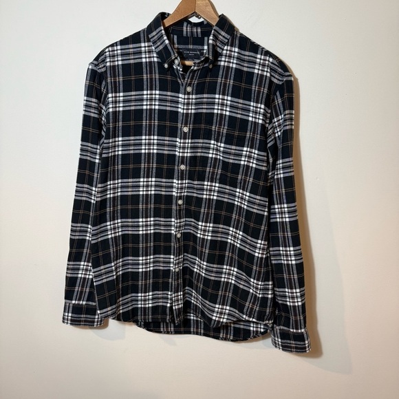 Club Monaco Black and White Plaid Shirt - Picture 4 of 8